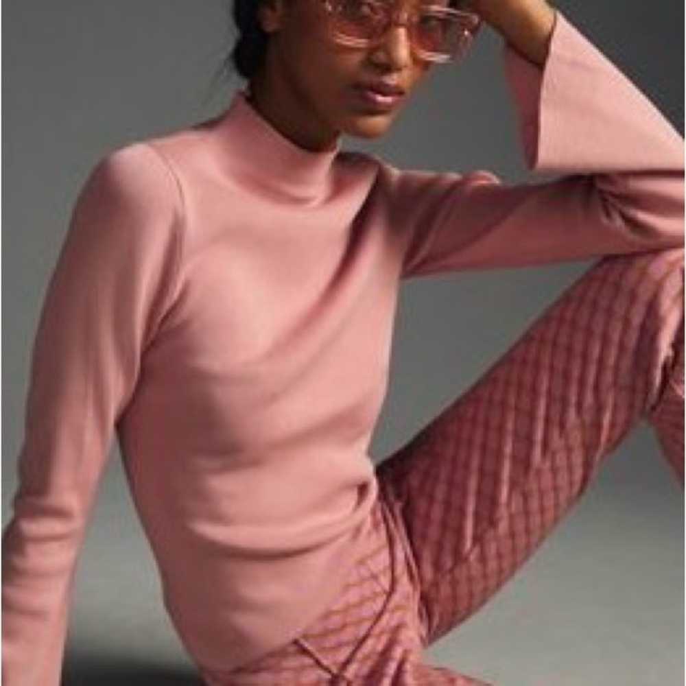 Anthropologie Maeve Pink Cowl Neck Sweater